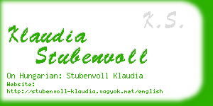 klaudia stubenvoll business card